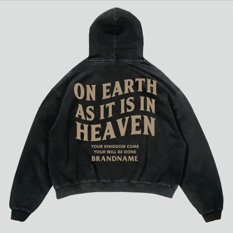 Maxct Autumn And Winter American Retro Letter Printing Harajuku Street Loose Hooded Female Y2K Punk Wind Loose Sweatshirt Men Shirt