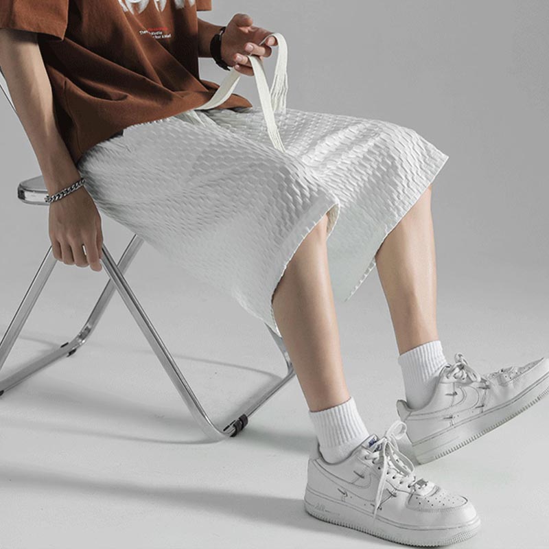 Maxct Textured Elastic Waist Thin Shorts