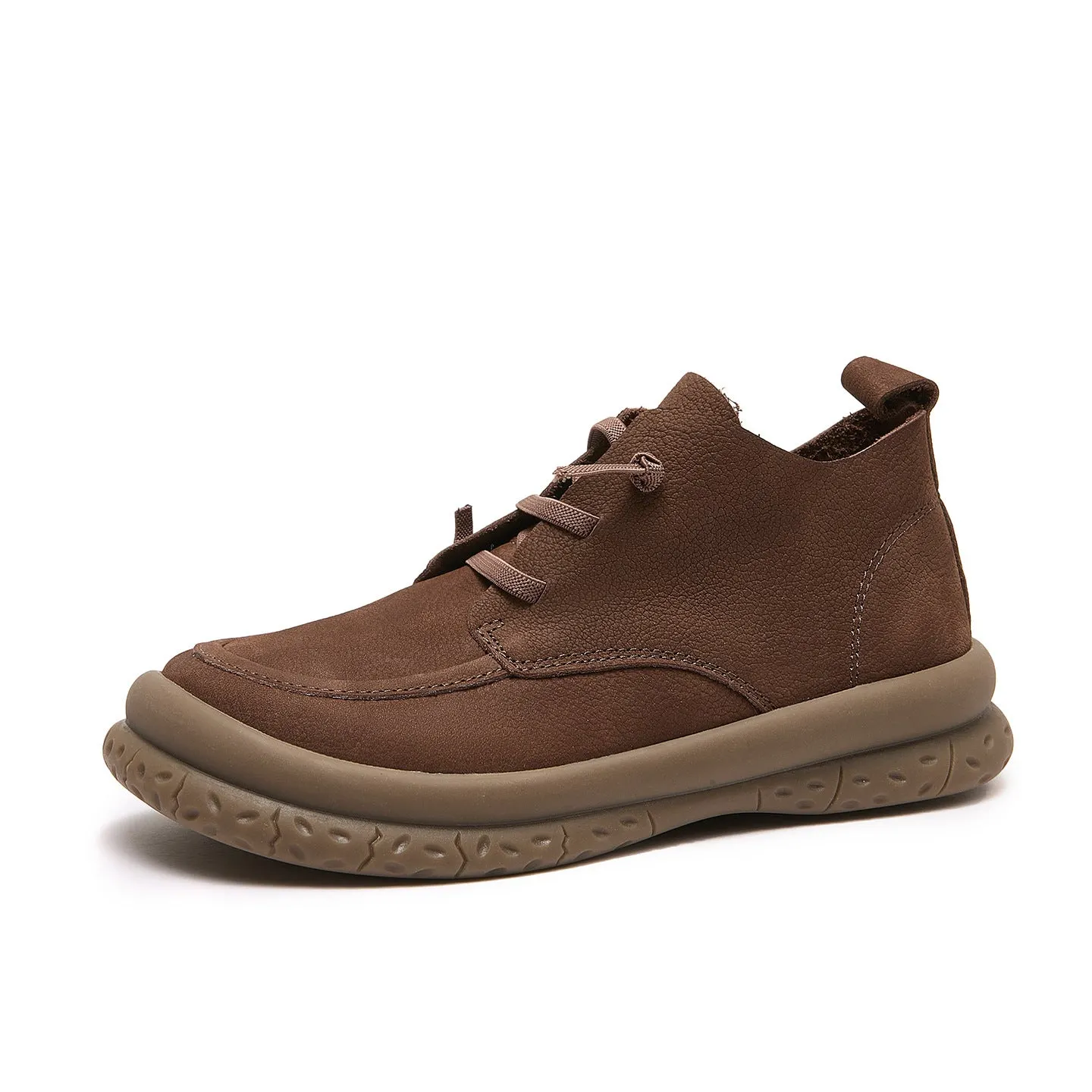 Genuine Leather Retro Autumn Flat Sole Slip-On Ankle Boots