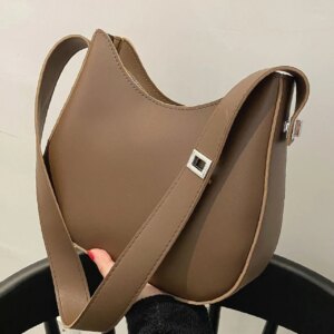 Bag For Love - Minimalist Metal Decor Baguette Bag - Women Maxct Bags