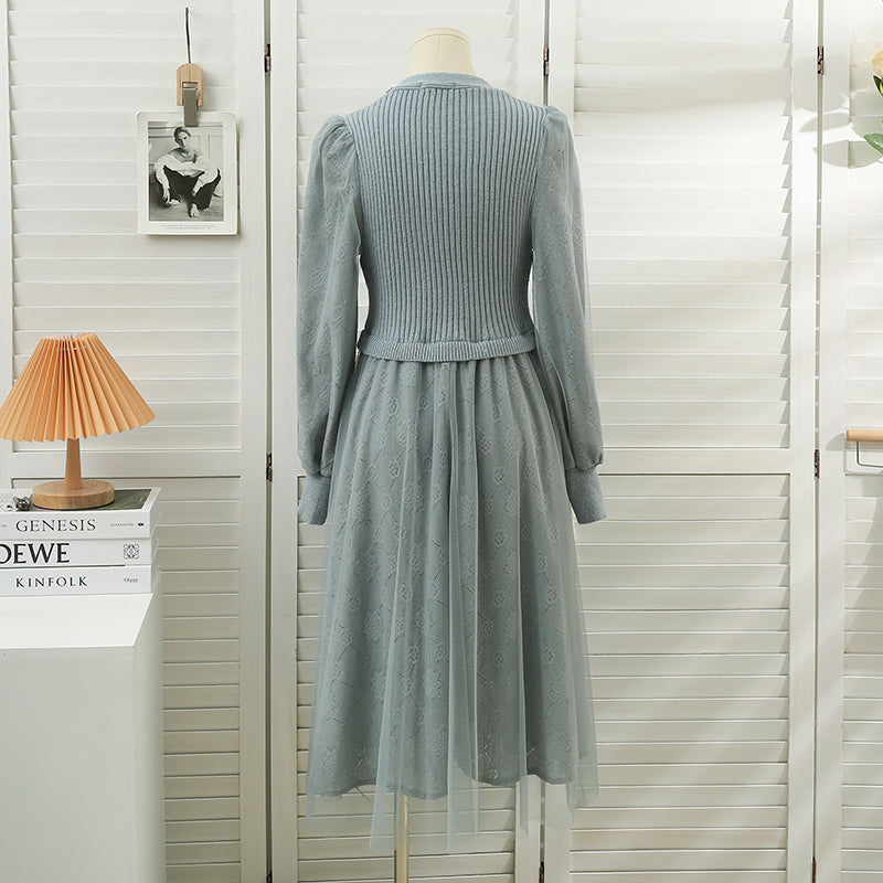 Lace Knit Sweater Dress Maxct