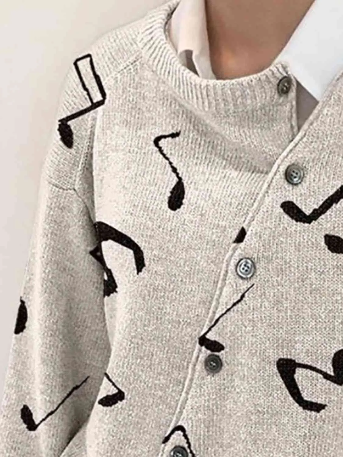 Maxct &Dropped Shoulder Buttoned Cardigan