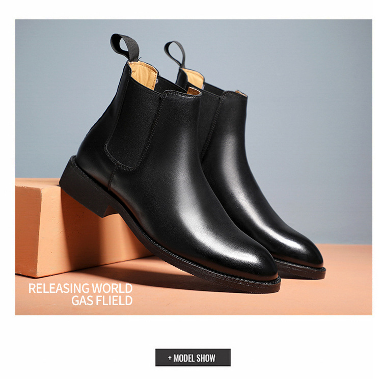 Elegant Slip-On Leather Chelsea Boots for Men - true deals club