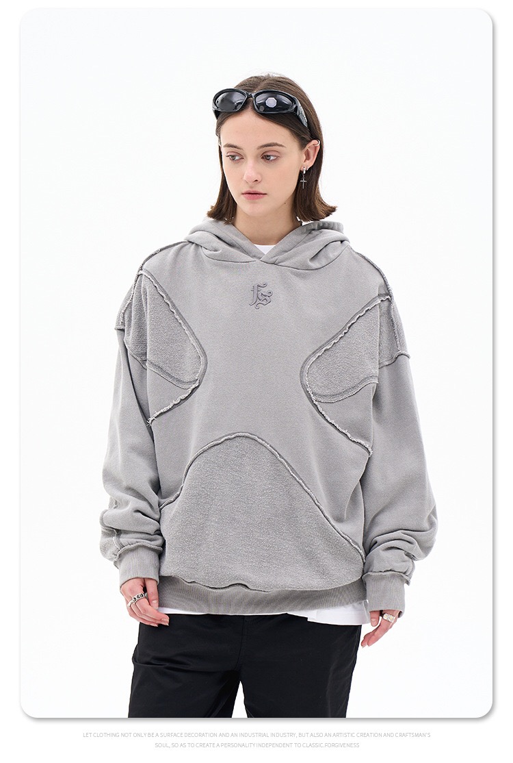 Solid High Street Patchwork Hoodies - true-deals-club