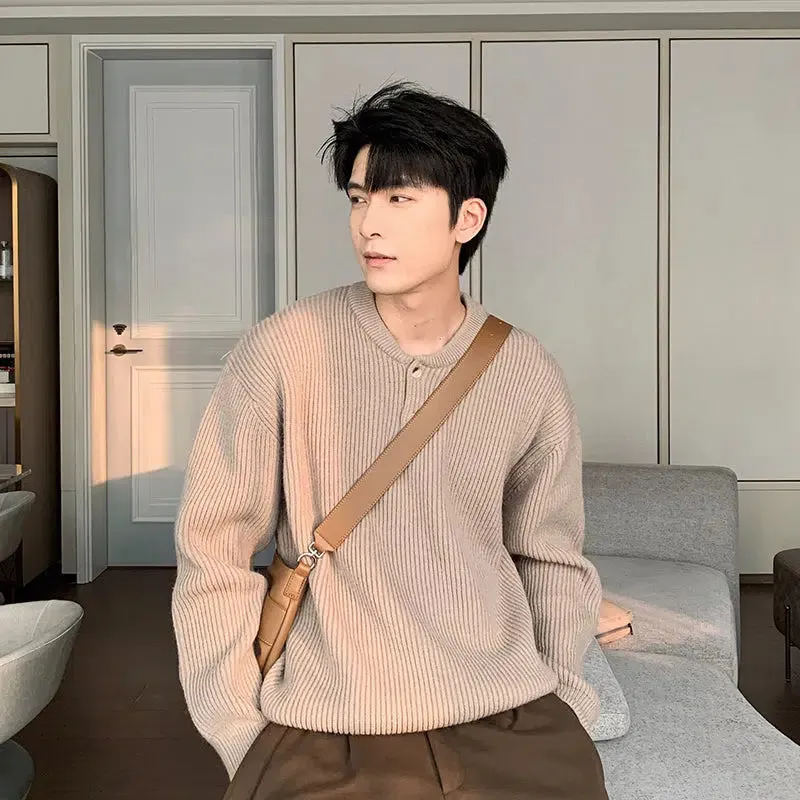 Maxct Pleated Henley Bottoming Sweater