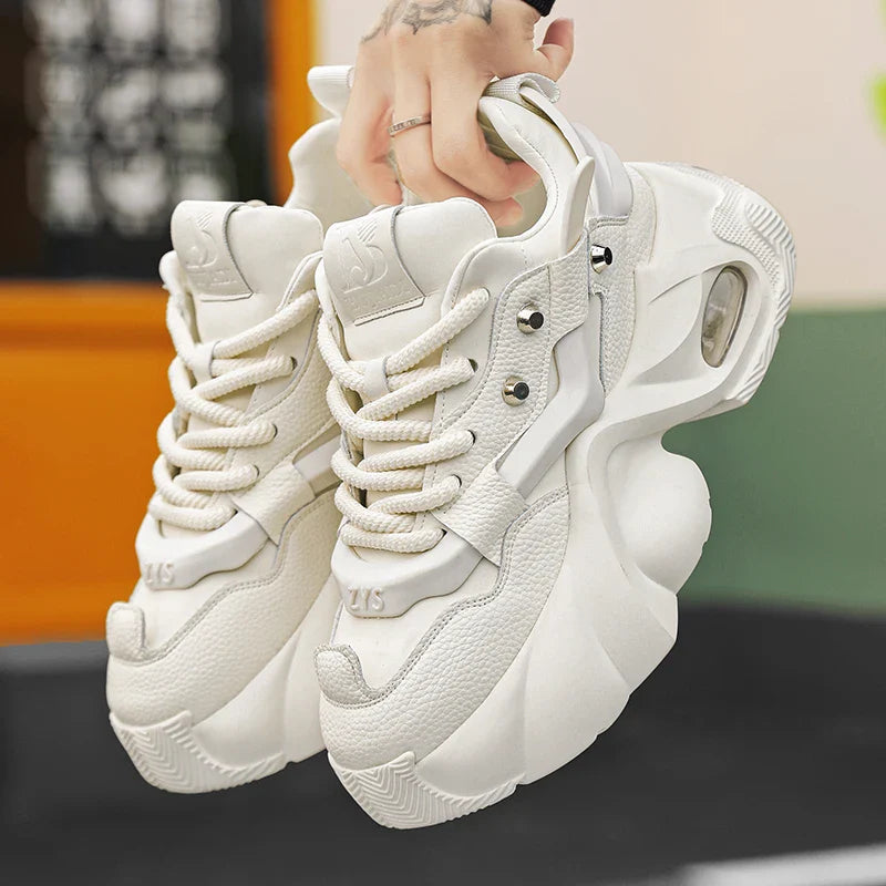 Casual Chunky Sports White Platform Sneakers for Men Maxct