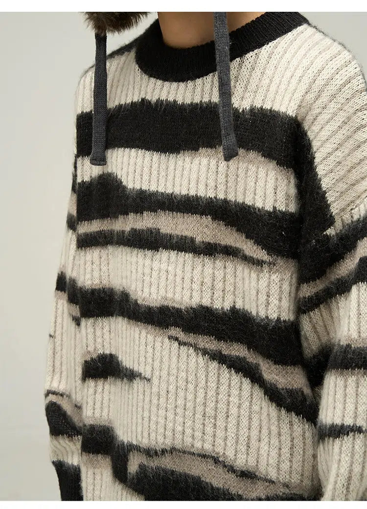 Maxct Retro Mohair Striped Sweaters