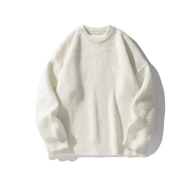 Maxct Pleated Knitted Round Neck Bottoming Sweater