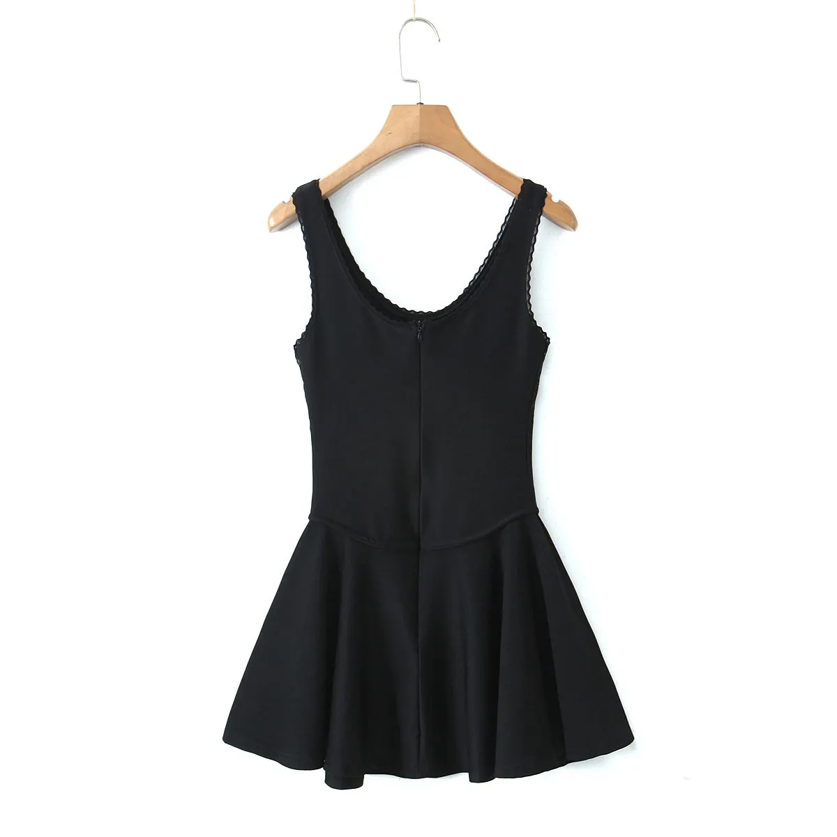 Maxct Spring Style Lace U-Collar Digital Printing Sports Style Slim Dress Short Skirt