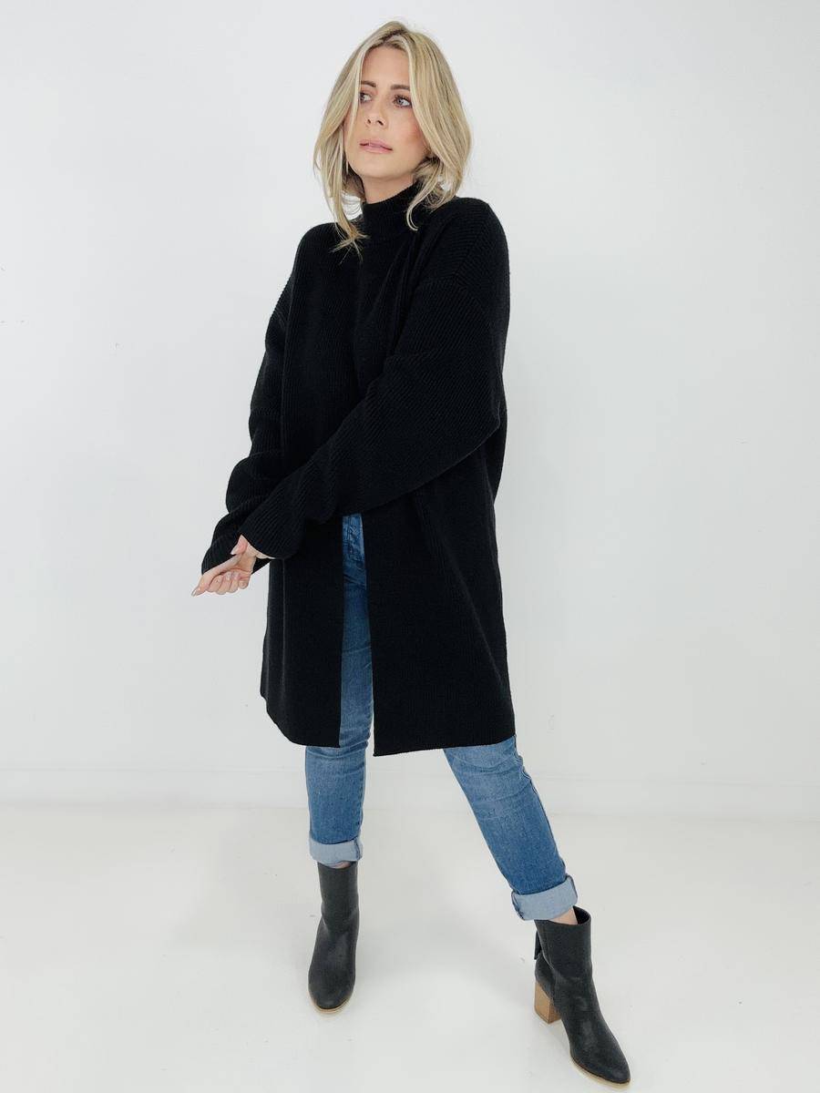 Maxct &"Mara" Mockneck Front Slit Sweater