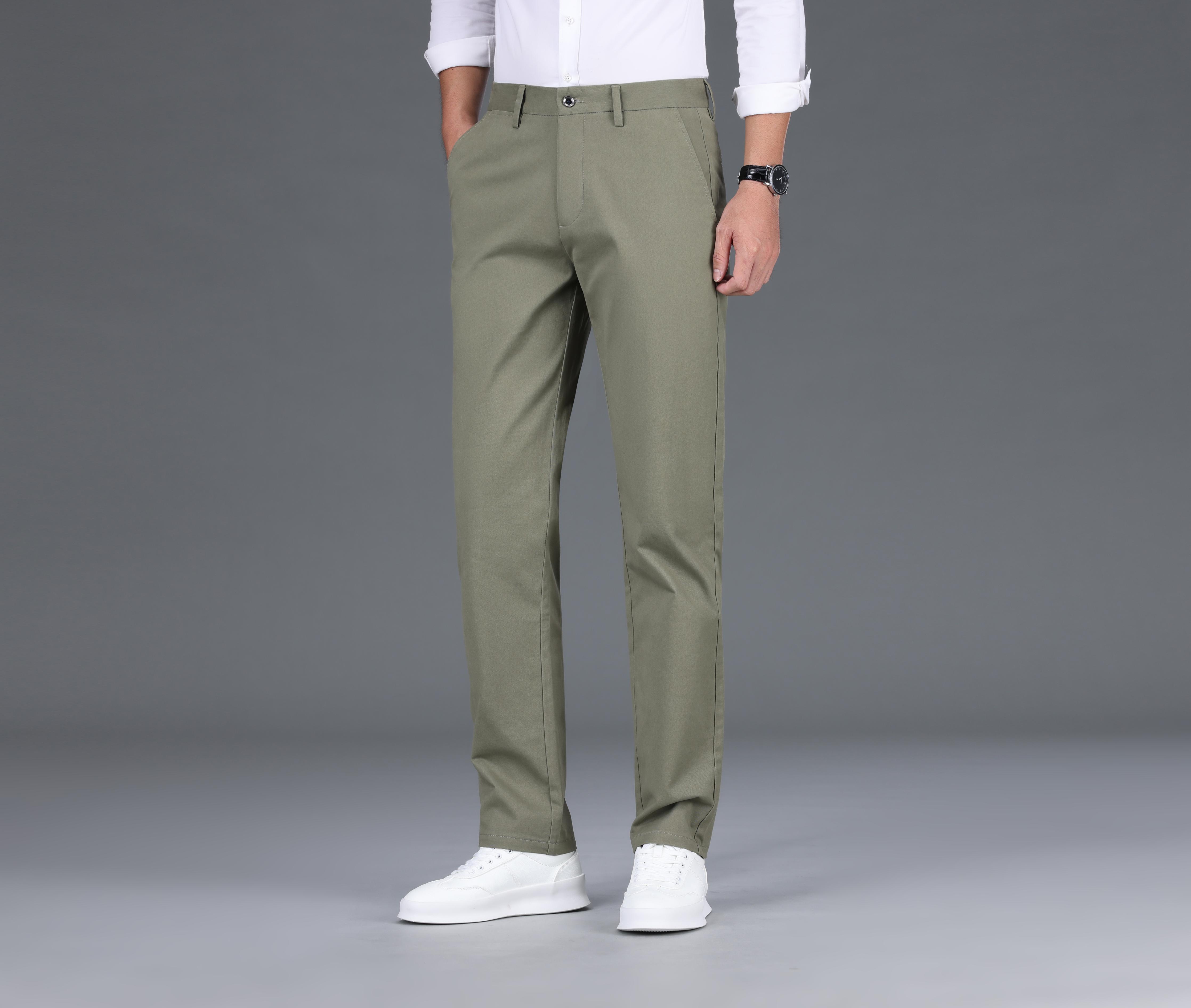 Men's Casual Pants For Fall Winter Business, Classic Design Stretch Dress Pants