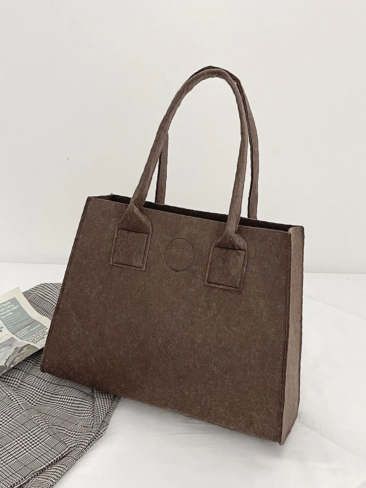 Maxct - Felt Vintage Design Top Handle Bag  - Women Tote Bags
