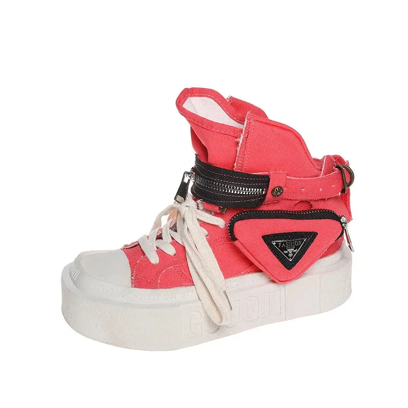Denim Platform Boots for Women Maxct