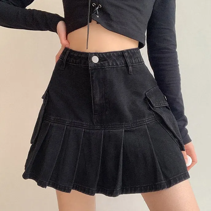 Meet Me On Campus Denim Skirt Maxct