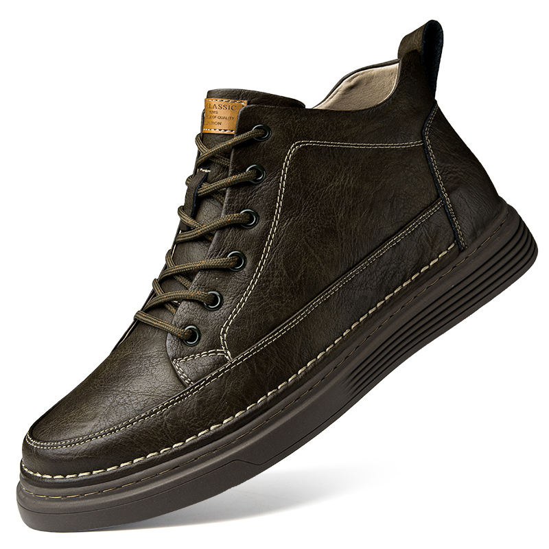 Men's Leather Motorcycle Boots - true deals club