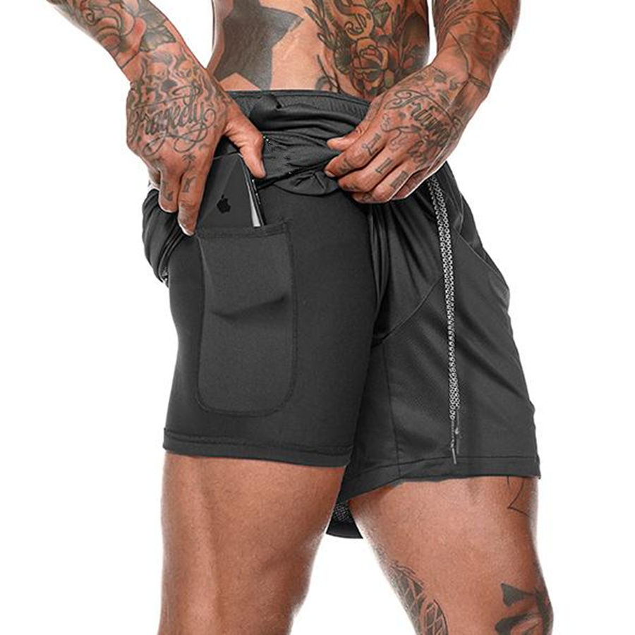 Men's 2-in-1 Double-Deck Sport Shorts - true deals club