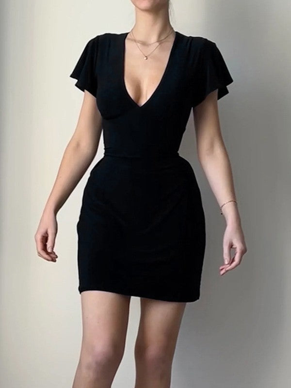 Ruffle Sleeve Bodycon Mini Dress Maxct