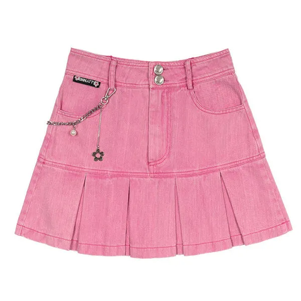 Y2K Pink Denim Skirt Maxct