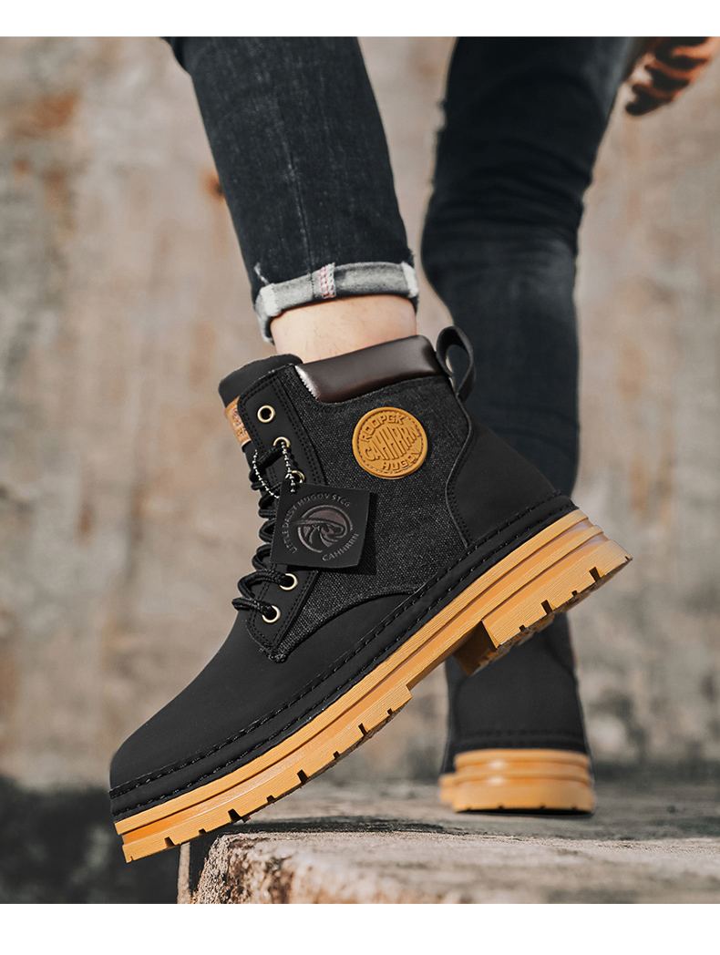 Winter Leather Work Boots: Casual Luxury for Men - true deals club