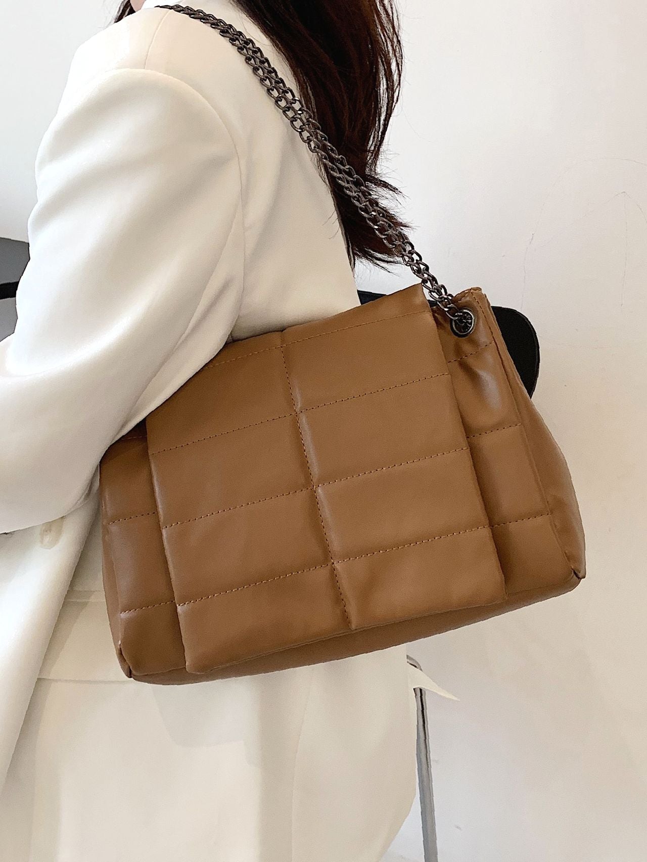 Maxct - Stitch Detail Chain Tote Bag  - Women Tote Bags