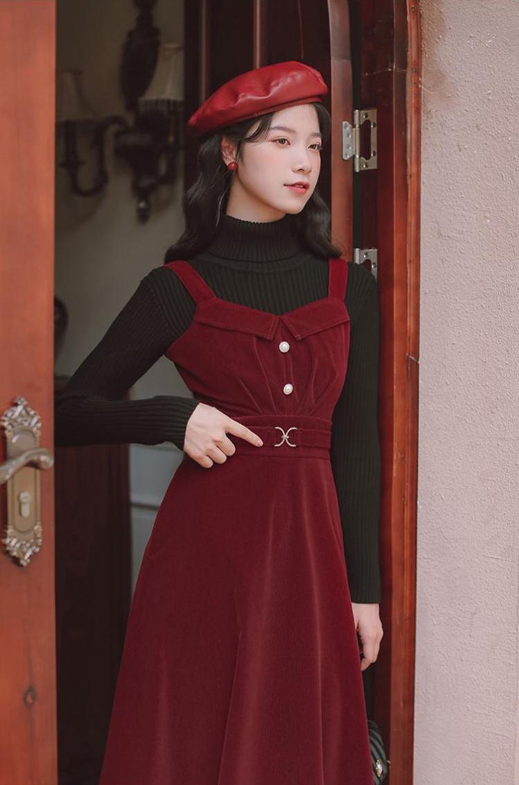 Corduroy Pearl Cami Midi Dress Maxct
