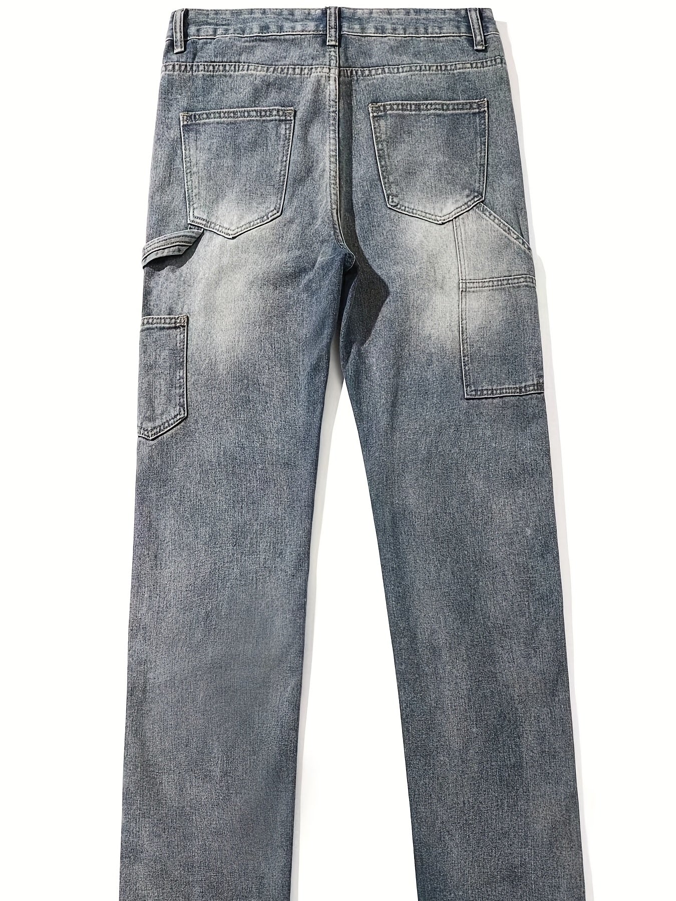 Maxct  Regular Fit Jeans, Men's Casual Street Style Straight Leg Denim Pants For Spring Summer
