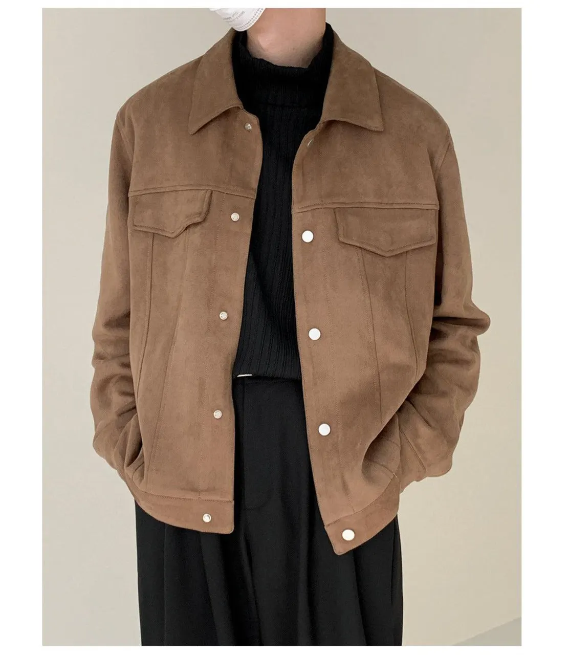 Maxct Side Seam Pocket Suede Jacket