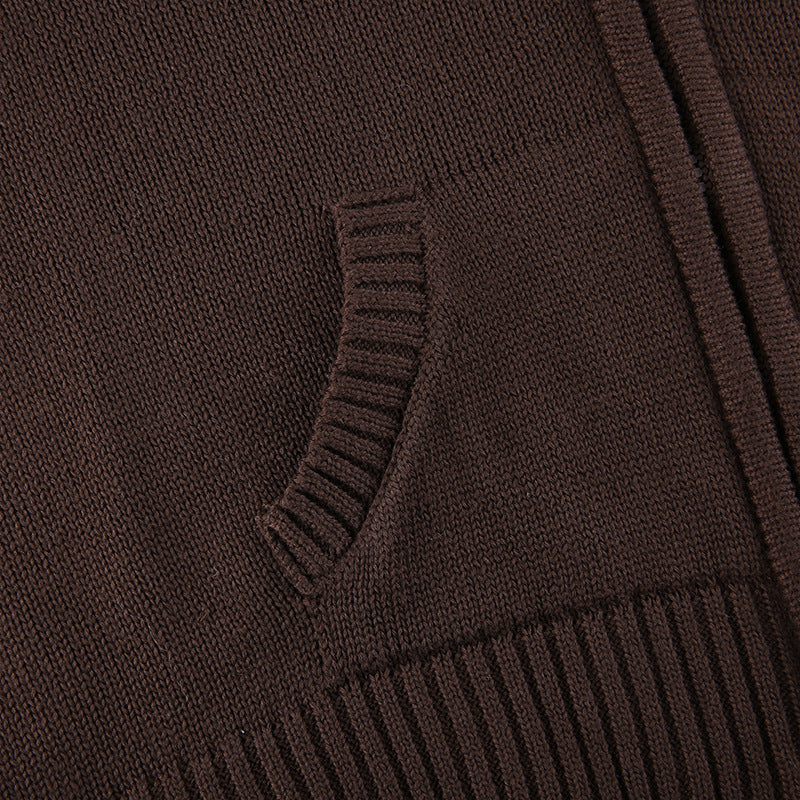 Maxct Slim Zipper Casual Hooded Sweater