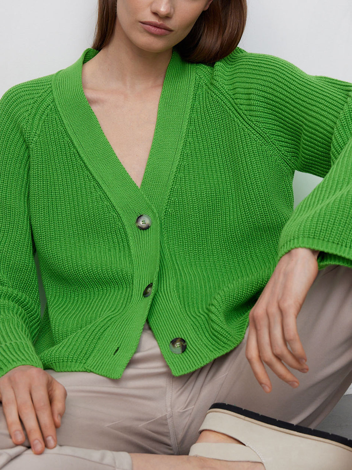 Maxct &Raglan Sleeve Button Down Cardigan