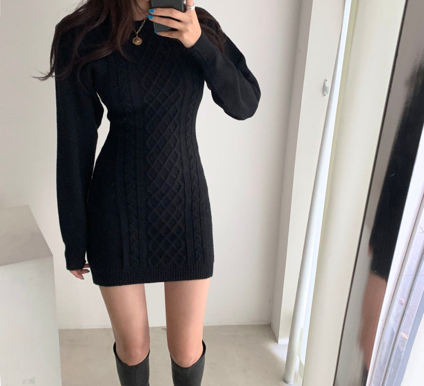 Ribbed Bodycon Mini Sweater Dress Maxct