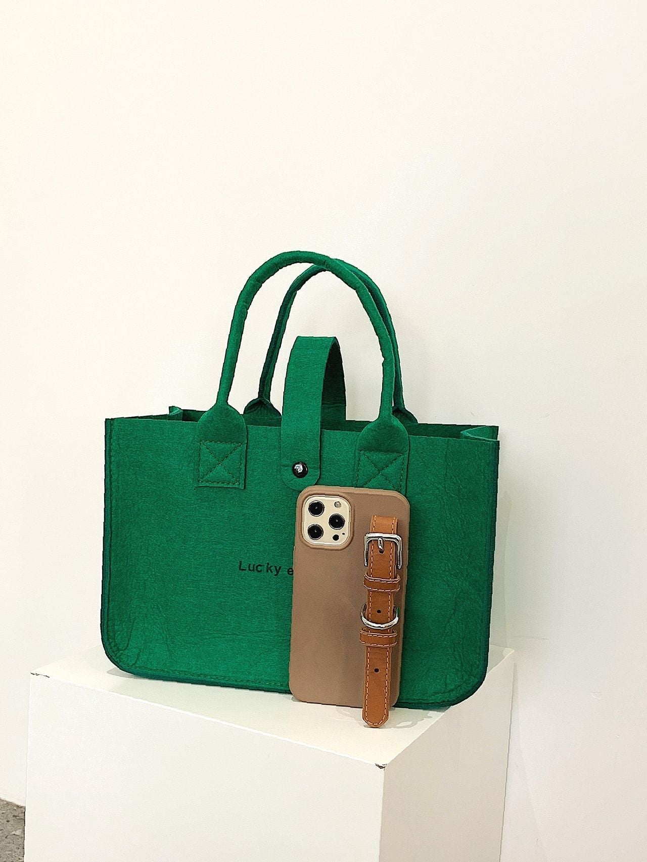 Maxct - Minimalist Letter Graphic Top Handle Bag  - Women Tote Bags