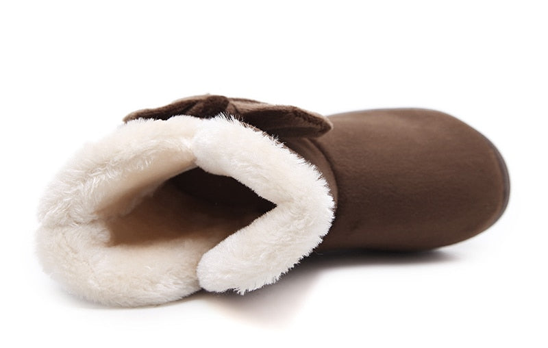 Suede Snow Boots With Bows Maxct