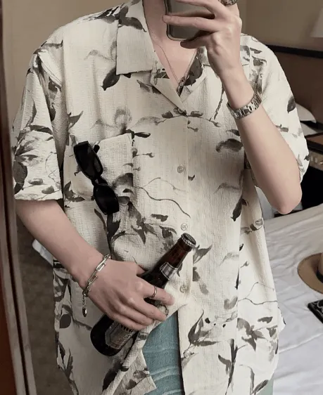 JM Flower Pattern Shirt Maxct