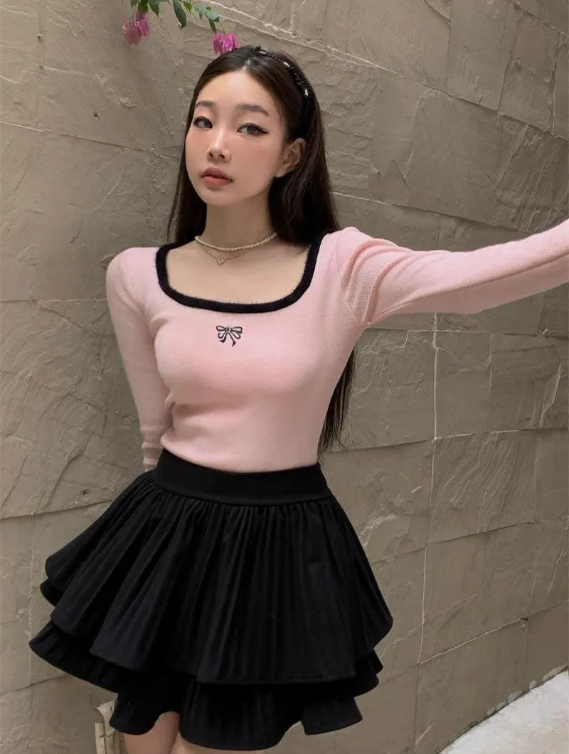 Maxct &Coquette Bow Fluffy Neck Top