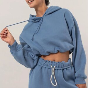 Maxct &HYFVE Bubble Hem Cropped Hoodie