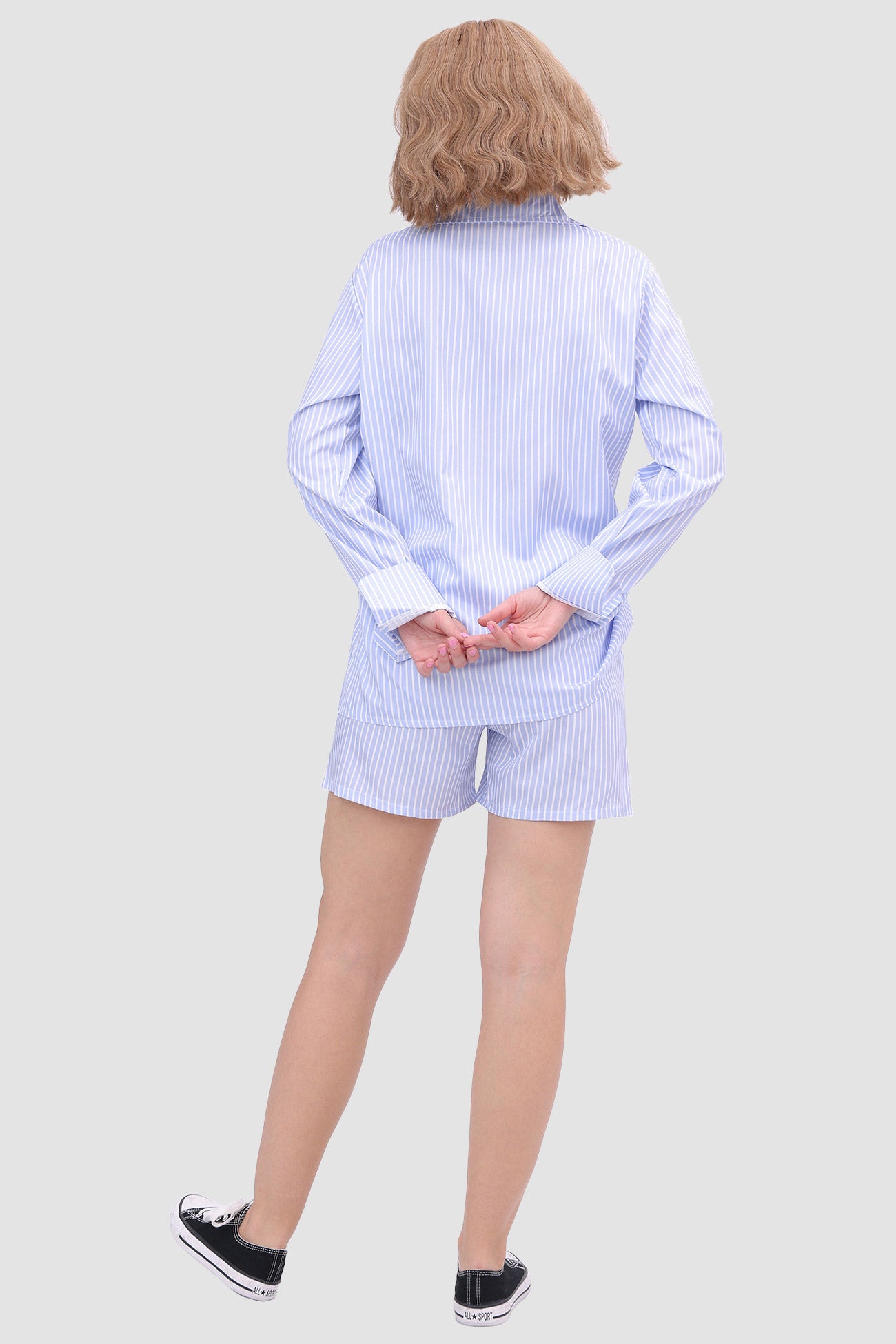 Maxct Striped Shirt Top & High Waist Shorts