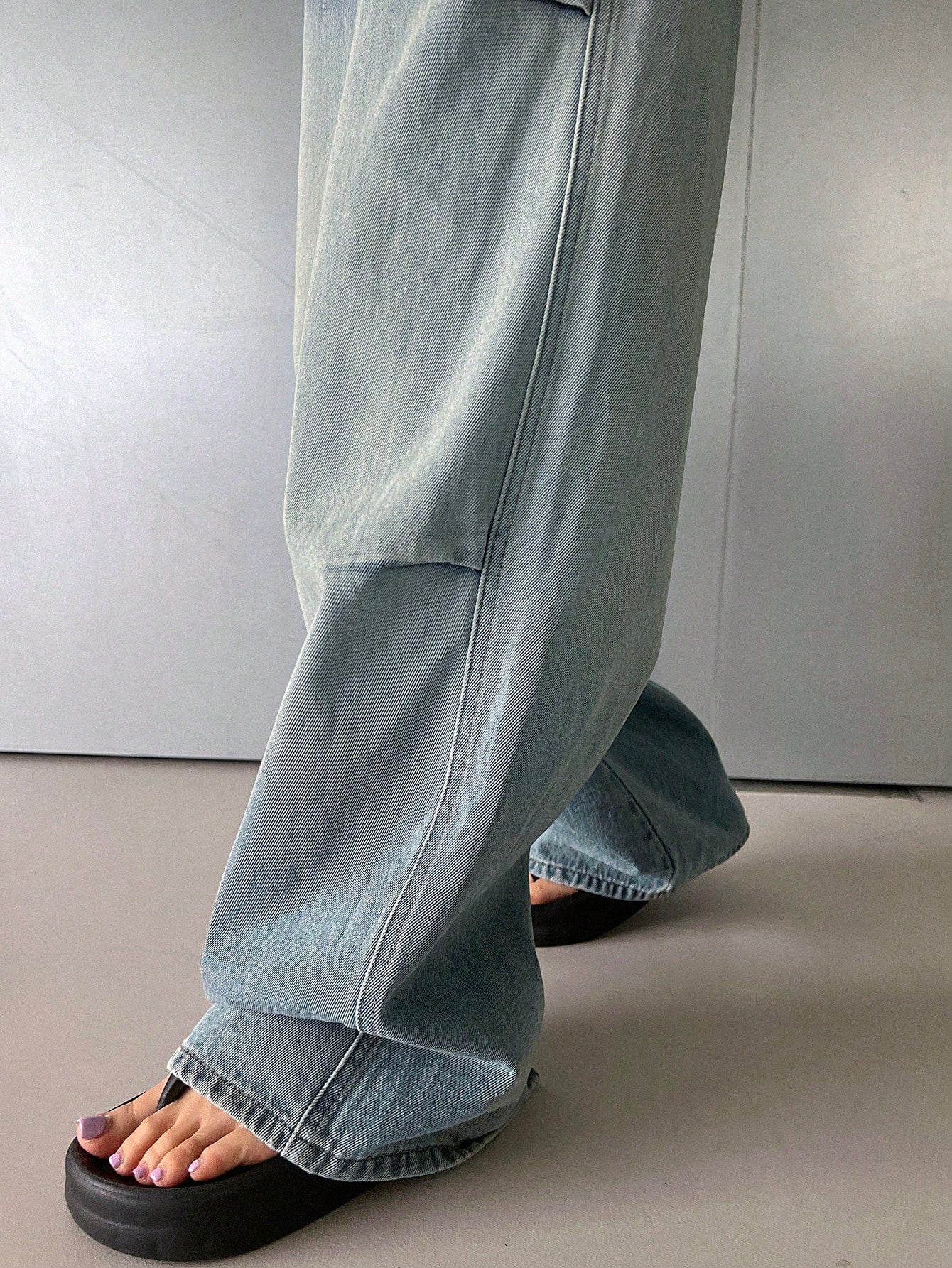 Maxct Women's Casual Loose Fit Wide Leg Denim Pants With Pockets, Daily Wear - Image 3