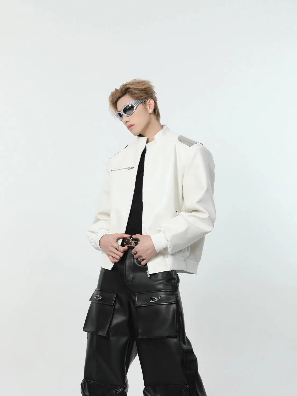 Maxct Leather Jacket with Shoulder Pad