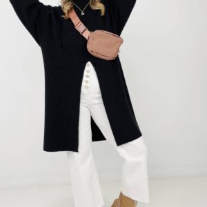 Maxct &"Mara" Mockneck Front Slit Sweater