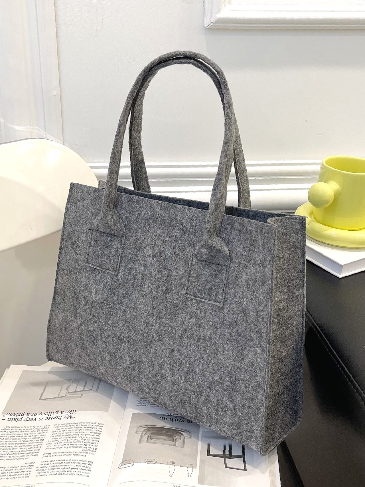 Maxct - Felt Vintage Design Top Handle Bag  - Women Tote Bags