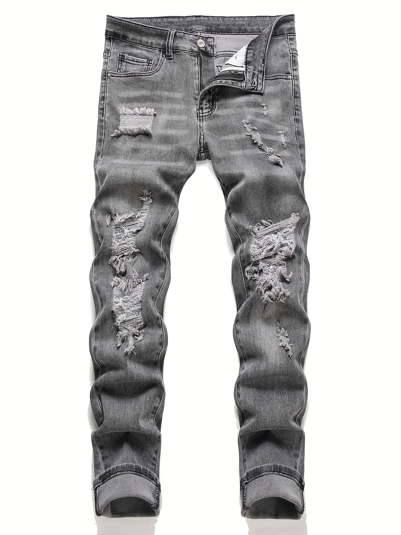 Men's Skinny Fit Ripped Stretch Slim Fit Jeans Pants