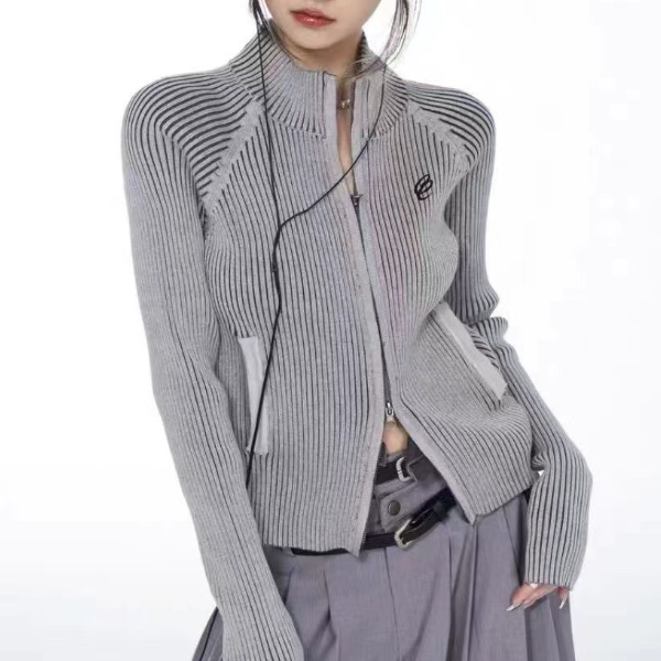 Maxct Vintage Striped Zip Up Cardigan