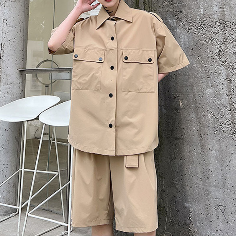 Maxct Single Breasted Shirt And Belted Shorts Set - Image 11