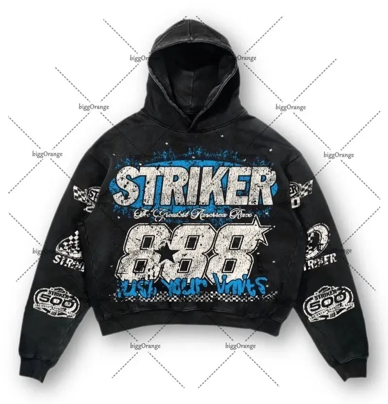 Maxct European and American High Street Fashion Brand Clothing Printed Loose Pullover Hoodie Men Street Hip-hop Oversized Sweatshirt