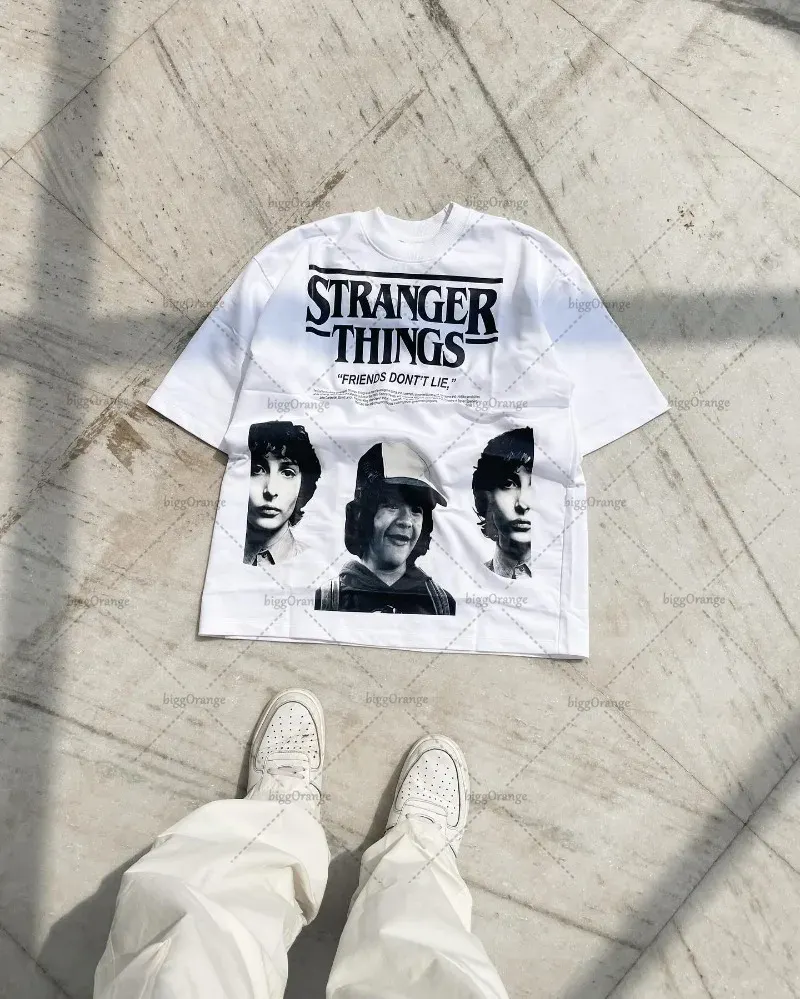 Y2K European and American Hip-hop Retro Loose Top Letter Printed T-shirt Men Street Round Neck Oversized Short-sleeved Women