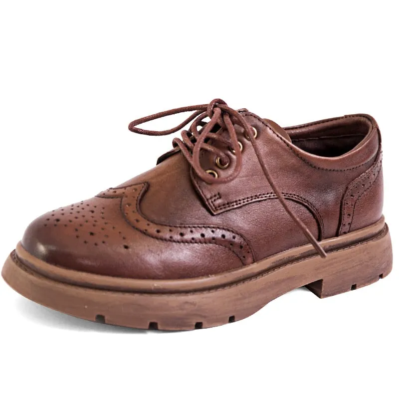 Wingtip Oxford Shoes's Genuine Lace Up Full Brogues Maxct