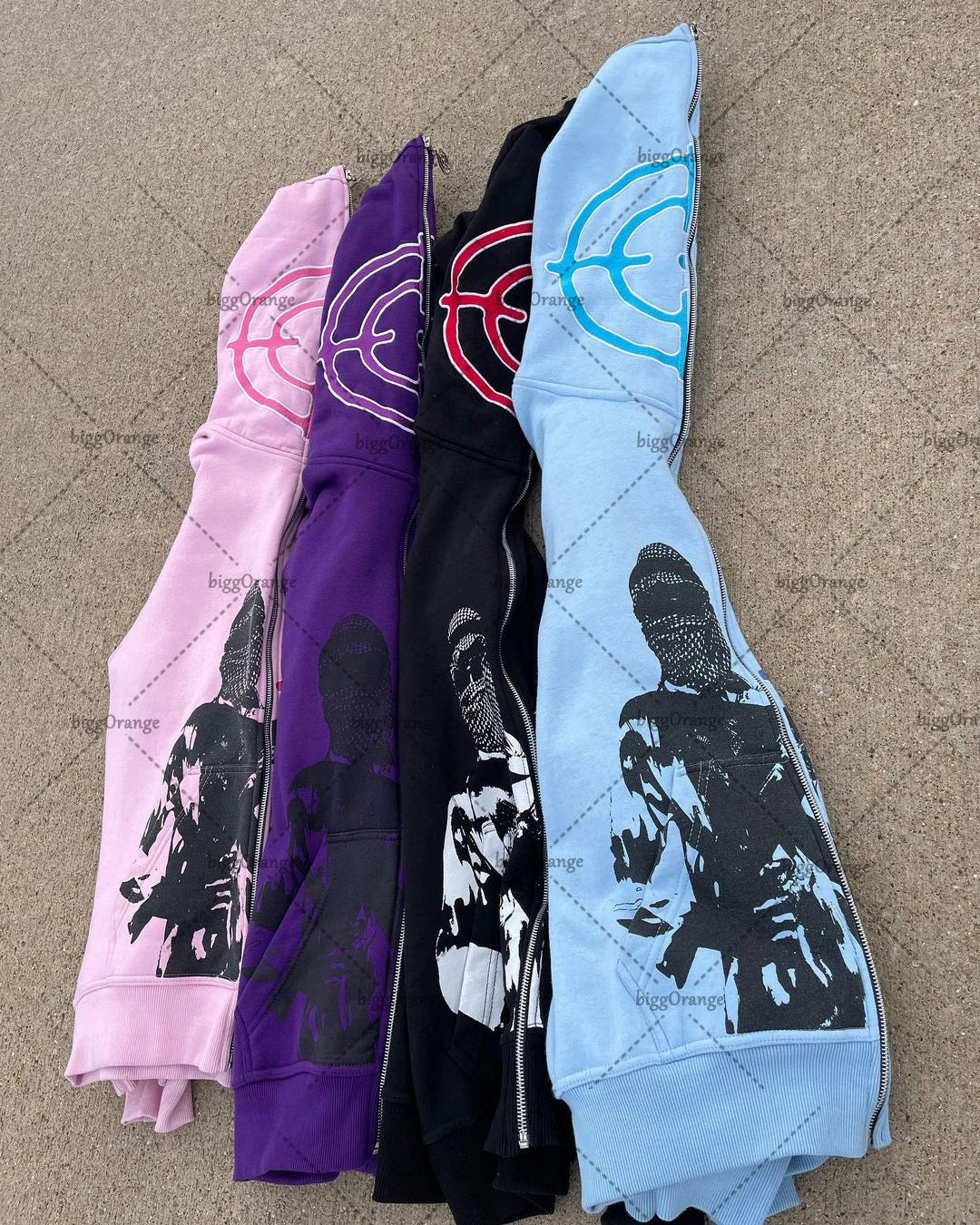 Maxct 90s Streetwear American street fashion jacket target character print oversized sweatshirt women Y2K retro Harajuku casual zipper hoodie men