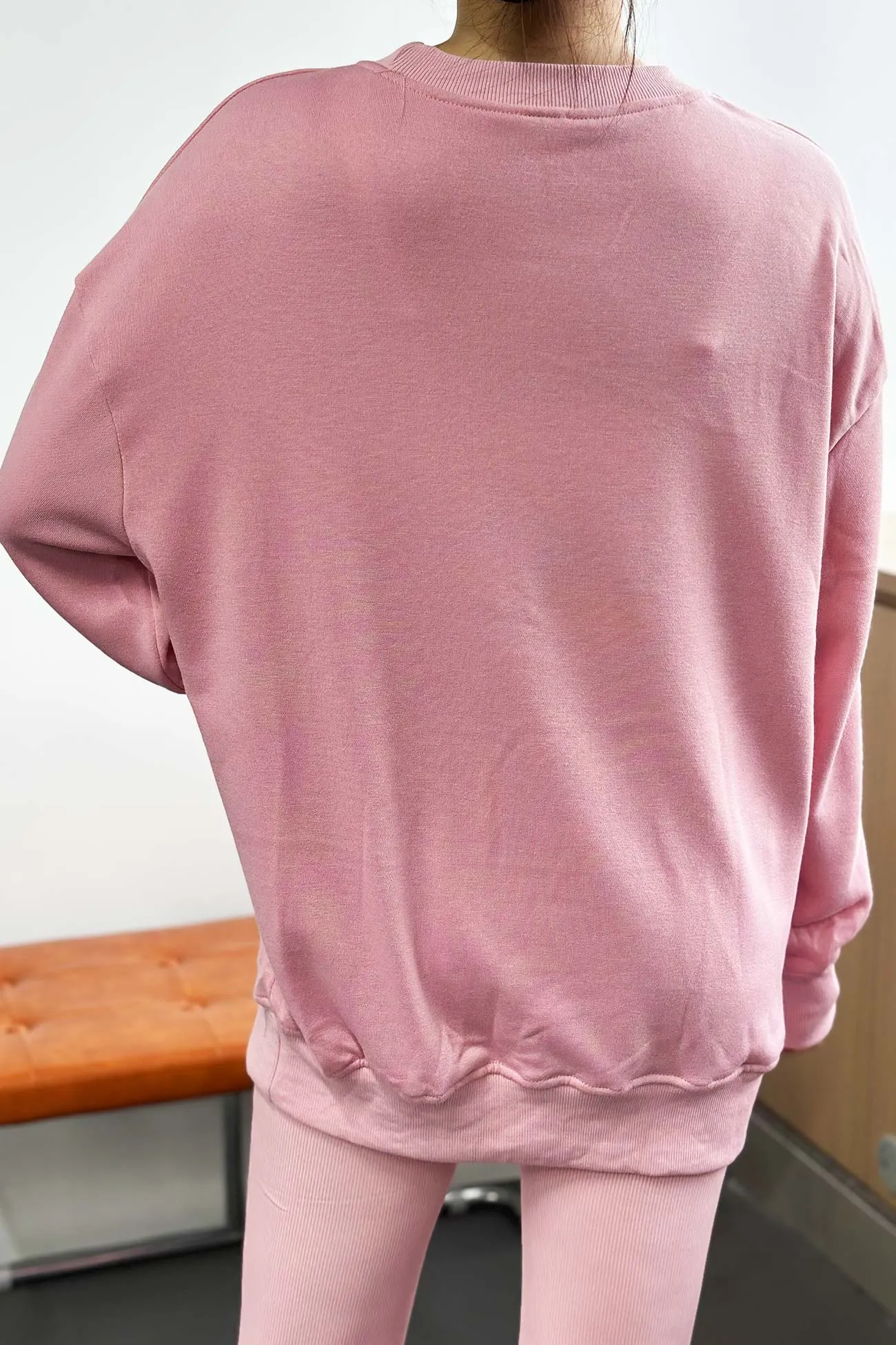 Maxct Solid Crew Neck Sweatshirt Legging Suits