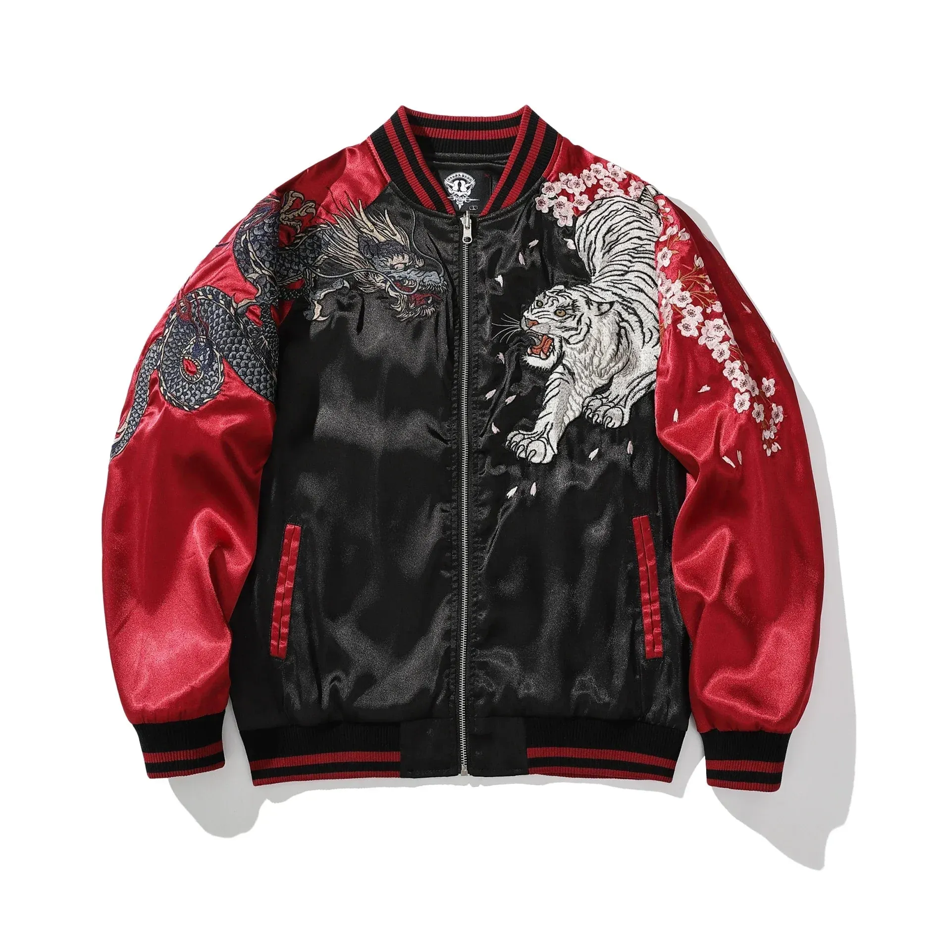 Maxct &Dragon Phoenix Embroidered Bomber Jacket