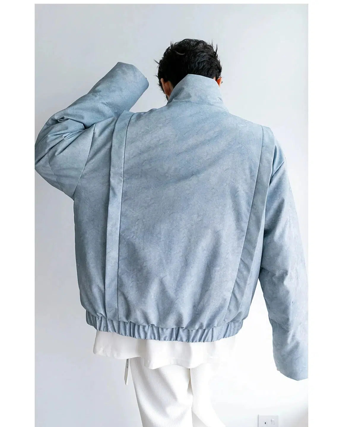 Maxct Stand Collar PU Leather Jacket